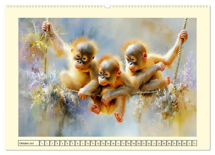Produktbild: Orang-Utans. Verspielt und voller Lebensfreude (hochwertiger Premium Wandkalender 2027 DIN A2 quer), Kunstdruck in Hochglanz