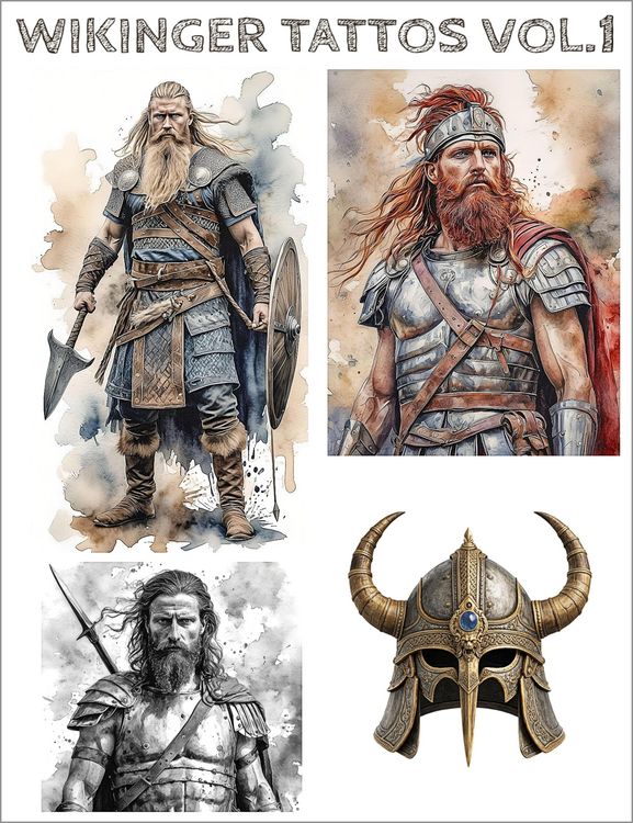 Produktbild: 145 Wikinger Tattoo Vorlagen (Viking Tattoos). Volume 1