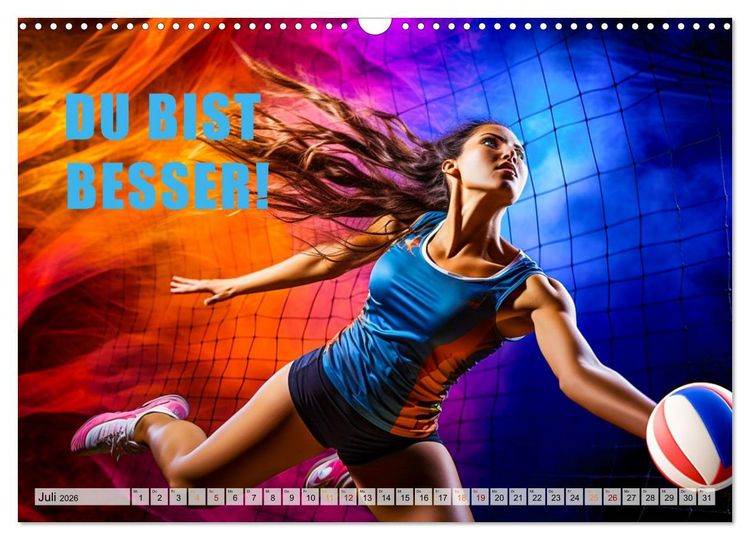 Produktbild: Volleyball und Motivation (Wandkalender 2026 DIN A3 quer), CALVENDO Monatskalender