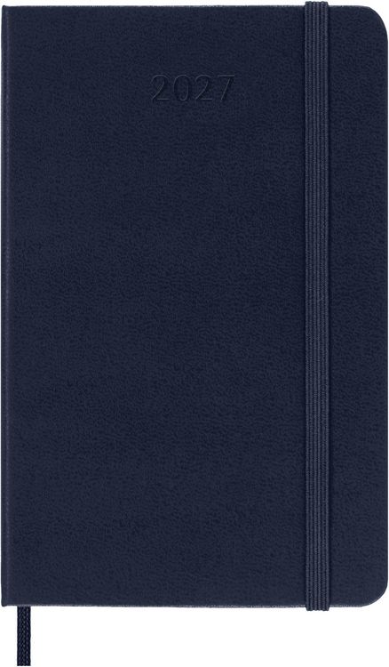 Produktbild: Moleskine 12 Monate Wochen Notizkalender 2027, Pocket/A6, 1 Wo = 1 Seite, rechts linierte Seite, Fester Einband, Saphir
