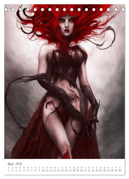 Produktbild: Dark Fantasy Art - Helden und Monster (Tischkalender 2026 DIN A5 hoch), CALVENDO Monatskalender
