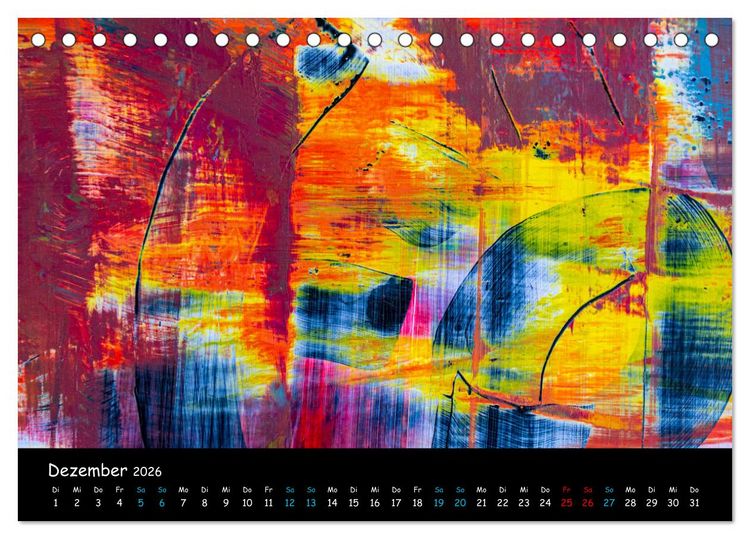 Produktbild: Abstraktes - Harmonie des Zufalls in Formen und Farben (Tischkalender 2026 DIN A5 quer), CALVENDO Monatskalender