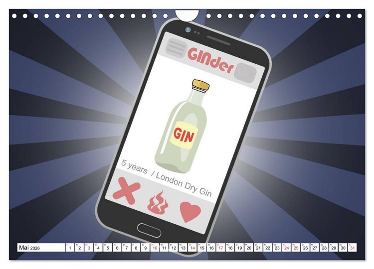Produktbild: Gin & Tonic Die Besten Spr&uuml;che und Wortspiele (Wandkalender 2026 DIN A4 quer), CALVENDO Monatskalender