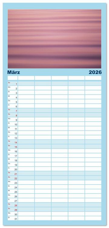 Produktbild: Familienplaner 2026 - Wasserzauber mit 5 Spalten (Wandkalender, 21 x 45 cm) CALVENDO