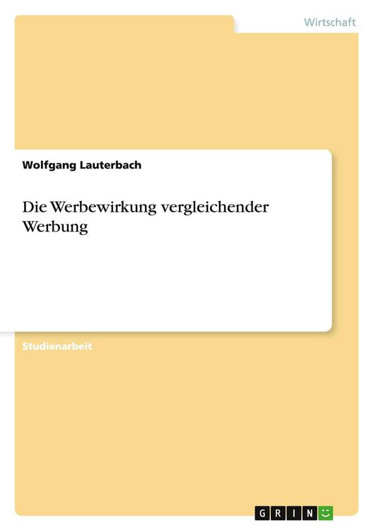 Produktbild: Die Werbewirkung vergleichender Werbung