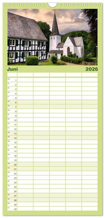 Produktbild: Familienplaner 2026 - Heimat Entdecken: Bergisches Land mit 5 Spalten (Wandkalender, 21 x 45 cm) CALVENDO