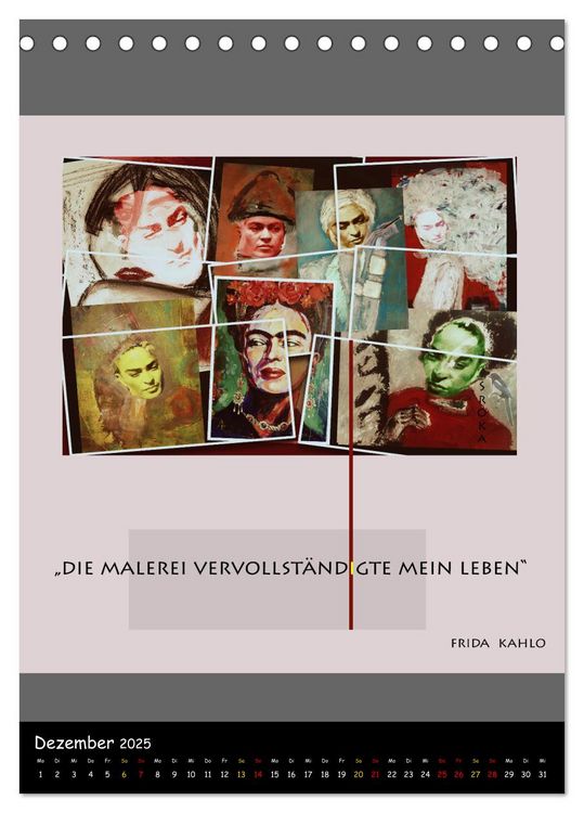 Produktbild: Frida Kahlo - Zitate im Dialog (Tischkalender 2025 DIN A5 hoch), CALVENDO Monatskalender