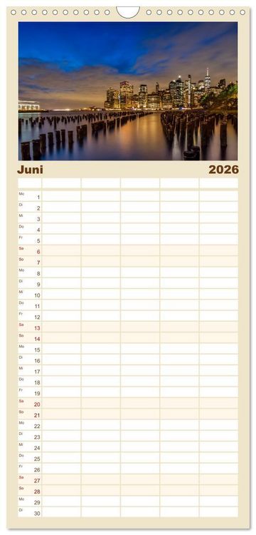 Produktbild: Familienplaner 2026 - NEW YORK CITY Urbane Magie mit 5 Spalten (Wandkalender, 21 x 45 cm) CALVENDO