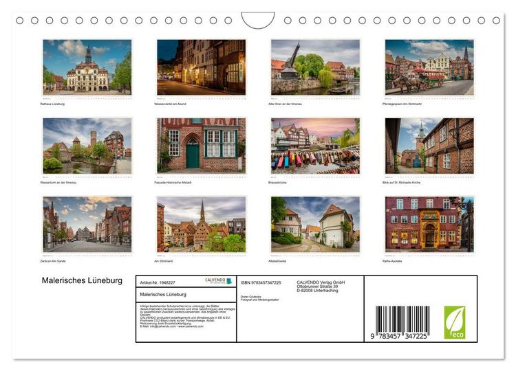 Produktbild: Malerisches L&uuml;neburg (Wandkalender 2026 DIN A4 quer), CALVENDO Monatskalender