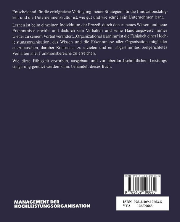 Produktbild: Management der Hochleistungsorganisation