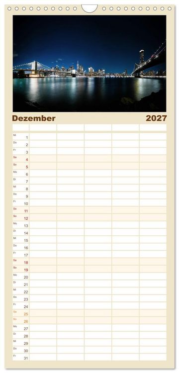 Produktbild: Familienplaner 2027 - Wundervolles New York mit 5 Spalten (Wandkalender, 21 x 45 cm) CALVENDO