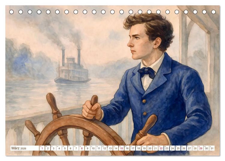 Produktbild: Mark Twain (Tischkalender 2026 DIN A5 quer), CALVENDO Monatskalender