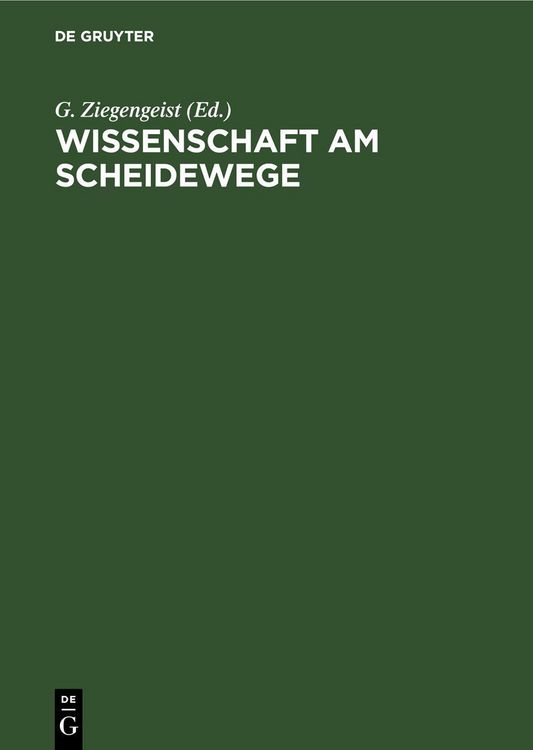 Produktbild: Wissenschaft am Scheidewege
