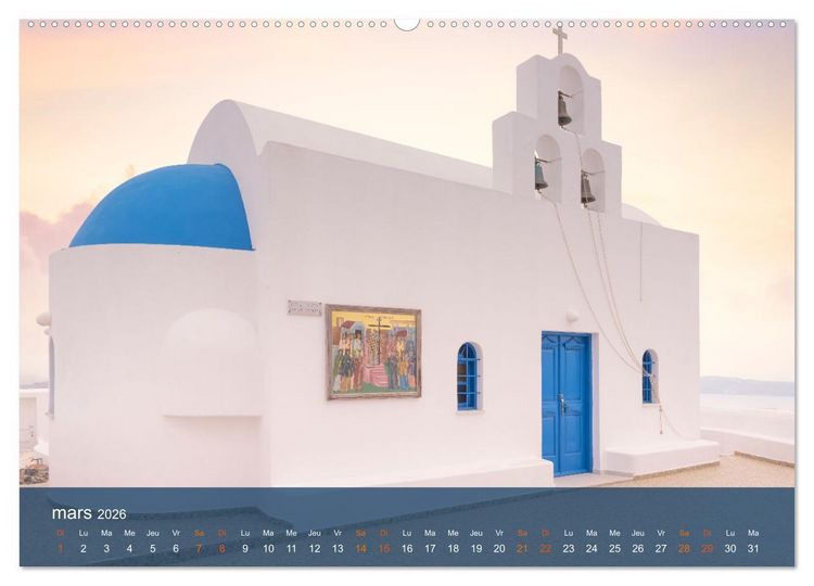 Produktbild: Santorin - La Magie des Cyclades (Calendrier mural 2026 DIN A2 vertical) calendrier de bureau