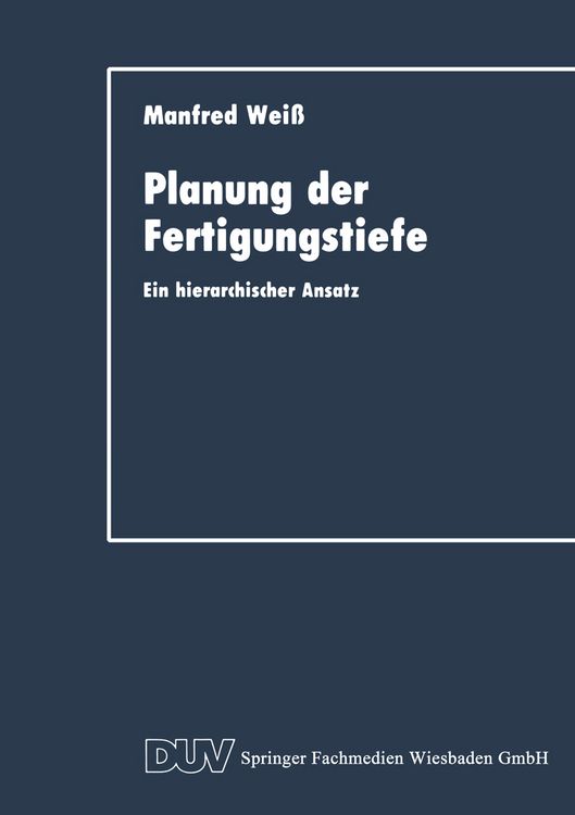 Produktbild: Planung der Fertigungstiefe