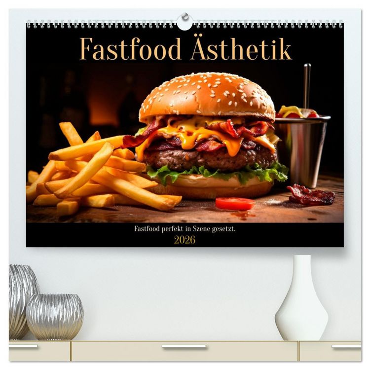 Produktbild: Fastfood &Auml;sthetik (hochwertiger Premium Wandkalender 2026 DIN A2 quer), Kunstdruck in Hochglanz