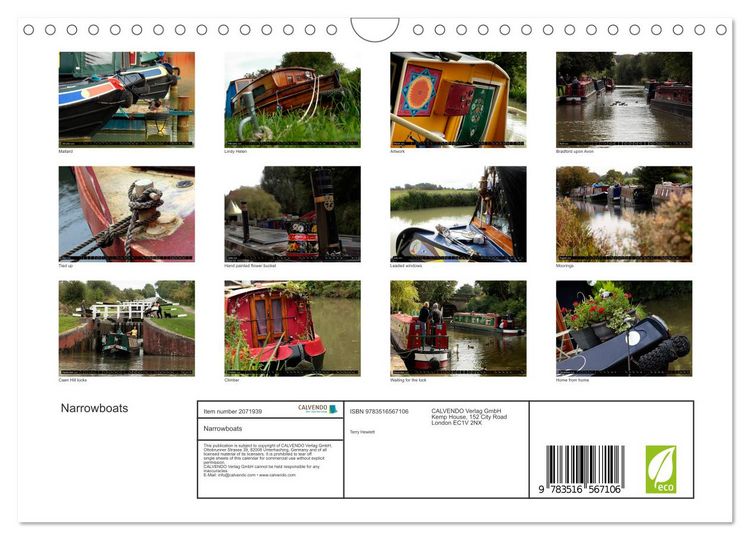 Produktbild: Narrowboats (Wall Calendar 2026 DIN A4 landscape), CALVENDO 12 Month Wall Calendar