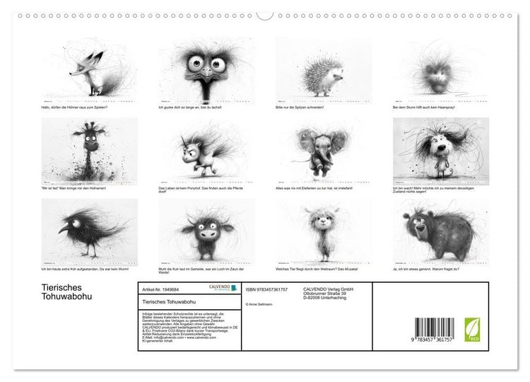 Produktbild: Tierisches Tohuwabohu (hochwertiger Premium Wandkalender 2026 DIN A2 quer), Kunstdruck in Hochglanz