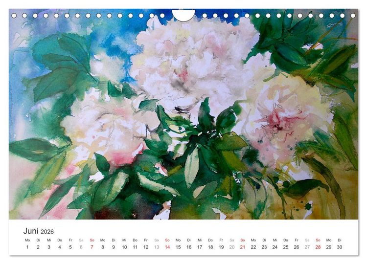 Produktbild: Bl&uuml;tenzauber - Aquarelle von ECKARD FUNCK (Wandkalender 2026 DIN A4 quer), CALVENDO Monatskalender