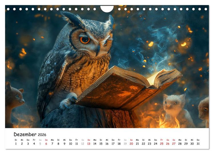Produktbild: Eulen im Wald - Die geheimen Jobs und Aufgaben (Wandkalender 2026 DIN A4 quer), CALVENDO Monatskalender