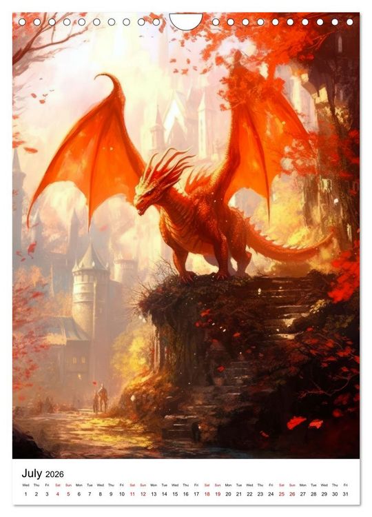 Produktbild: Medieval Drakes (Wall Calendar 2026 DIN A4 portrait), CALVENDO 12 Month Wall Calendar