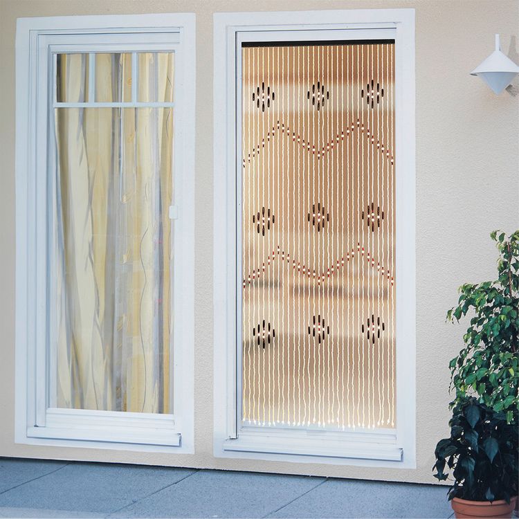 Produktbild: Vorhang Mod. Holzperlen, mehrfarbig, Holz/Bambus, 90x200 cm, 31 Str&auml;nge aus Ahornholzperlen