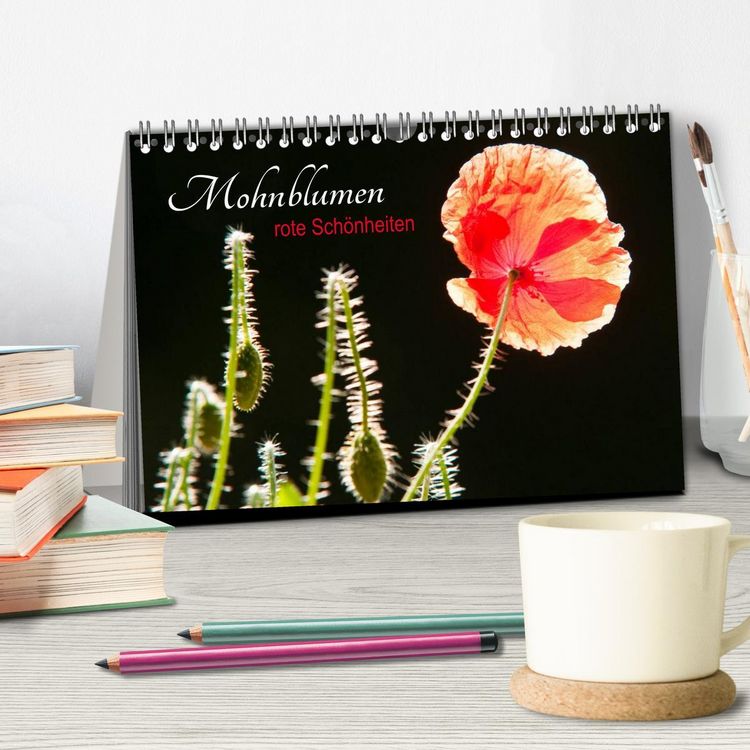 Produktbild: Mohnblumen - rote Sch&ouml;nheiten (Tischkalender 2026 DIN A5 quer), CALVENDO Monatskalender