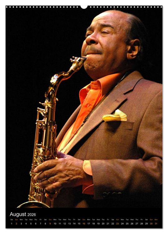 Produktbild: Jazz Saxophonists 2026 (High Quality Premium Wall Calendar 2026 DIN A2 portrait),CALVENDO 12 Month Wall Calendar
