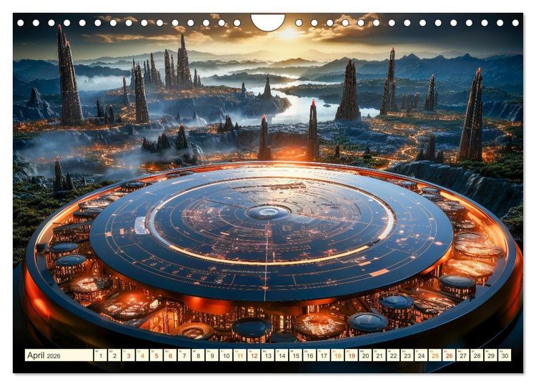 Produktbild: Futuristische Lebens Welten (Wandkalender 2026 DIN A4 quer), CALVENDO Monatskalender