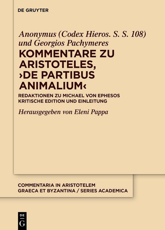 Produktbild: Kommentare zu Aristoteles, &rsaquo;De partibus animalium&lsaquo;