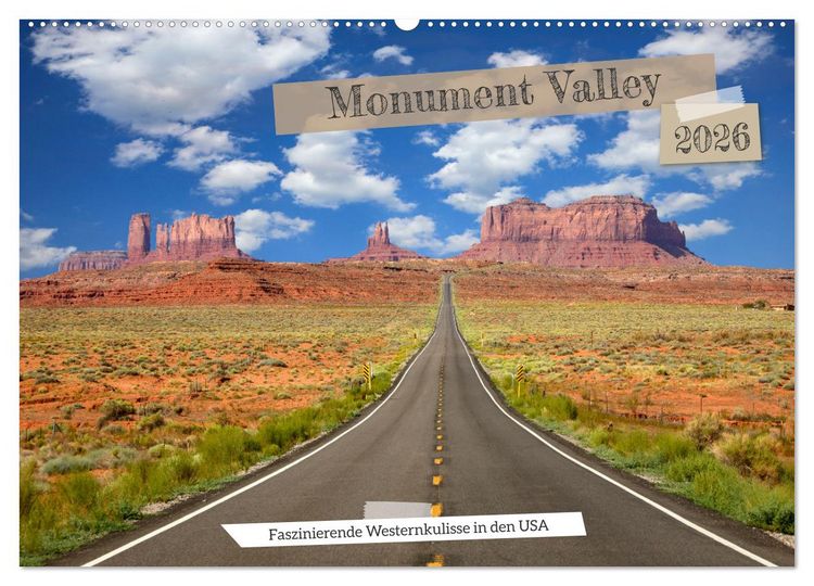 Produktbild: Monument Valley - Faszinierende Westernkulisse in den USA (Wandkalender 2026 DIN A2 quer), CALVENDO Monatskalender