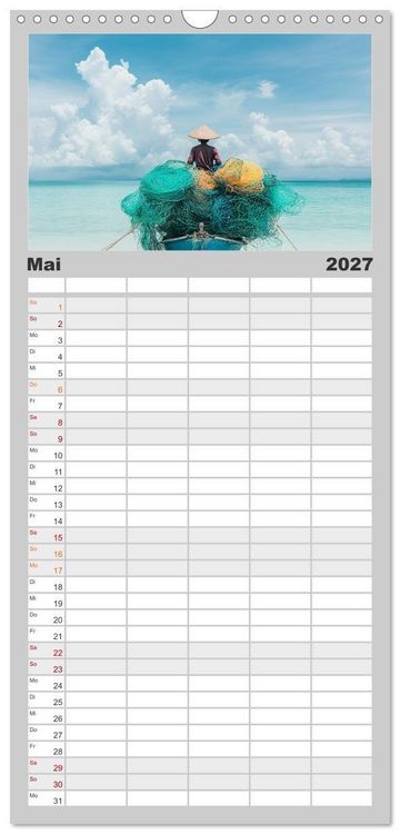 Produktbild: Familienplaner 2027 - Netzpoesie: Ein Jahr in Farben mit 5 Spalten (Wandkalender, 21 x 45 cm) CALVENDO
