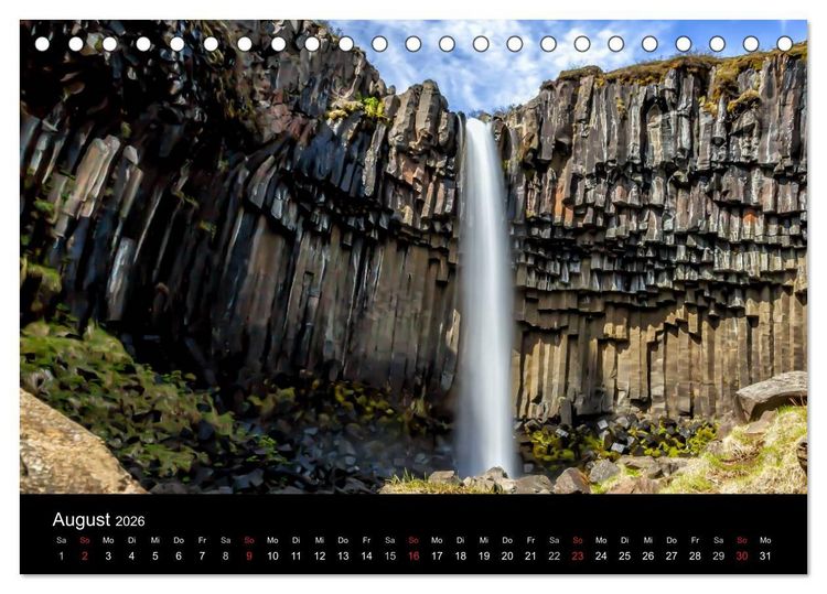 Produktbild: Island &ndash; Wunder aus Wasser (Tischkalender 2026 DIN A5 quer), CALVENDO Monatskalender