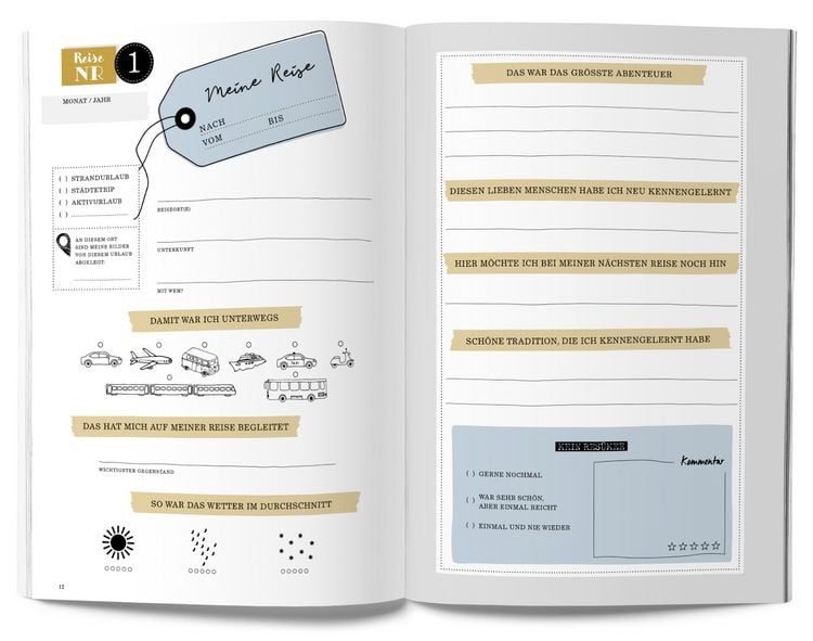 Produktbild: GuideMe Reisetagebuch Travel Memories &bdquo;Meine Reisen&ldquo;