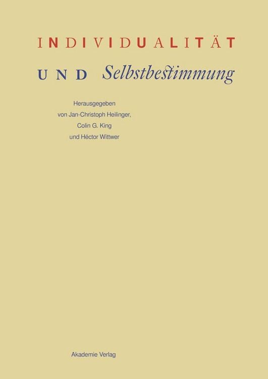 Produktbild: Individualit&auml;t und Selbstbestimmung