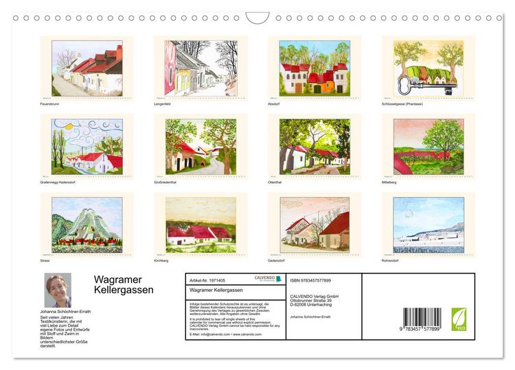 Produktbild: Wagramer Kellergassen (Wandkalender 2026 DIN A3 quer), CALVENDO Monatskalender