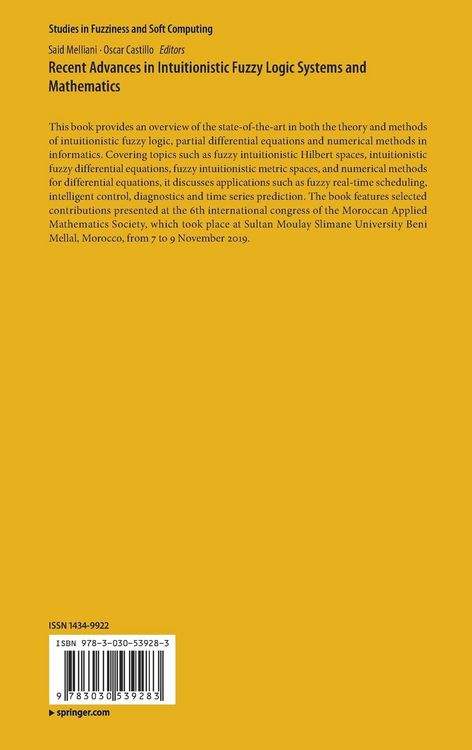 Produktbild: Recent Advances in Intuitionistic Fuzzy Logic Systems and Mathematics