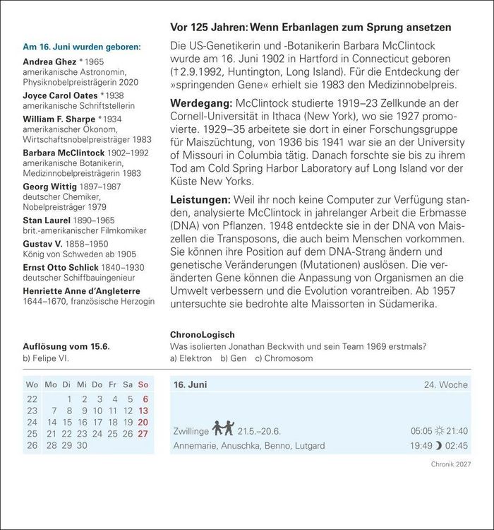 Produktbild: Chronik Tagesabrei&szlig;kalender 2027 - Kulturkalender - Personen, Ereignisse, Schaupl&auml;tze