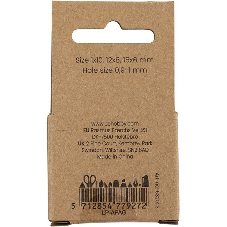 Produktbild: Creativ Company Achat Steinperlen, Gr&ouml;&szlig;e 1x10, 12x8, 15x6 mm, Lochgr&ouml;&szlig;e 0,9-1 mm, Dunkelbraun, 28 Stk