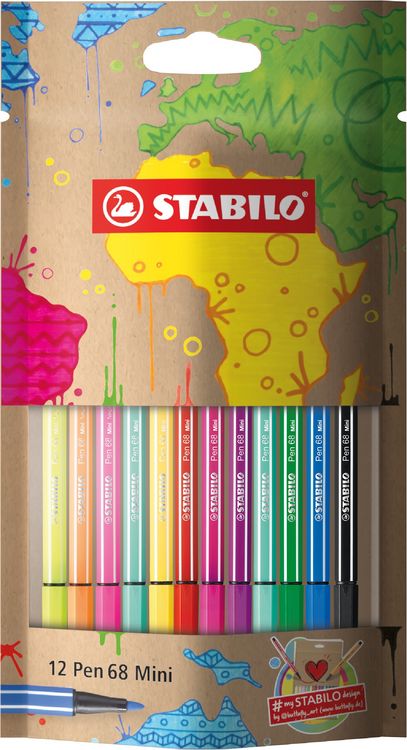 Produktbild: STABILO Premium-Filzstift - Pen 68 Mini - #my design Edition - 12er Pack - mit 12 verschiedenen Farben