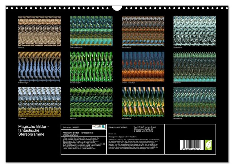Produktbild: Magische Bilder - fantastische Stereogramme (Wandkalender 2026 DIN A3 quer), CALVENDO Monatskalender