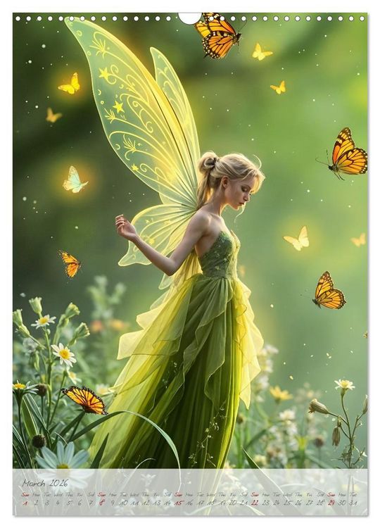 Produktbild: Heart of light, wings of colour - Emotion, colour and magic in the fairy kingdom (Wall Calendar 2026 DIN A3 portrait), CALVENDO 12 Month Wall Calendar