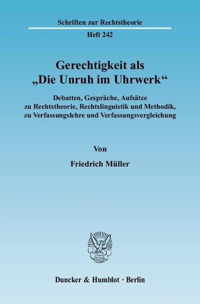 Produktbild: Gerechtigkeit als "Die Unruh im Uhrwerk".
