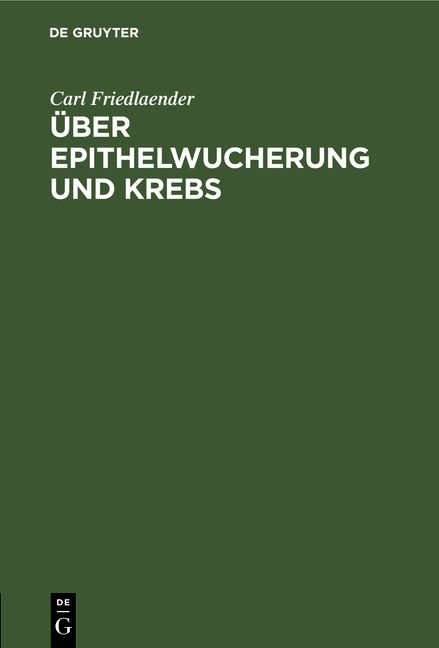 Produktbild: &Uuml;ber Epithelwucherung und Krebs