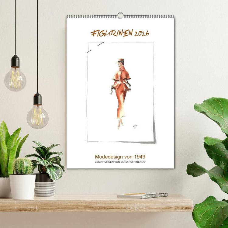 Produktbild: FIGURINEN 2026 - Modedesign von 1949 - Zeichnungen von Elina Ruffinengo (Wandkalender 2026 DIN A2 hoch), CALVENDO Monatskalender