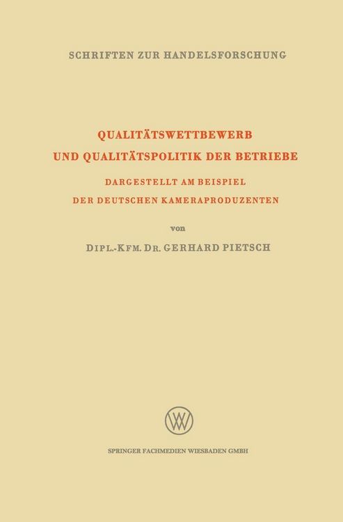 Produktbild: Qualit&auml;tswettbewerb und Qualit&auml;tspolitik der Betriebe