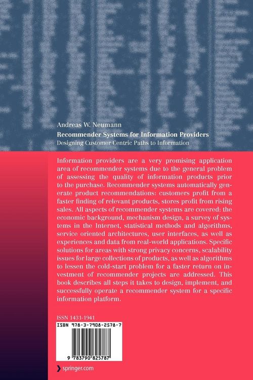 Produktbild: Recommender Systems for Information Providers