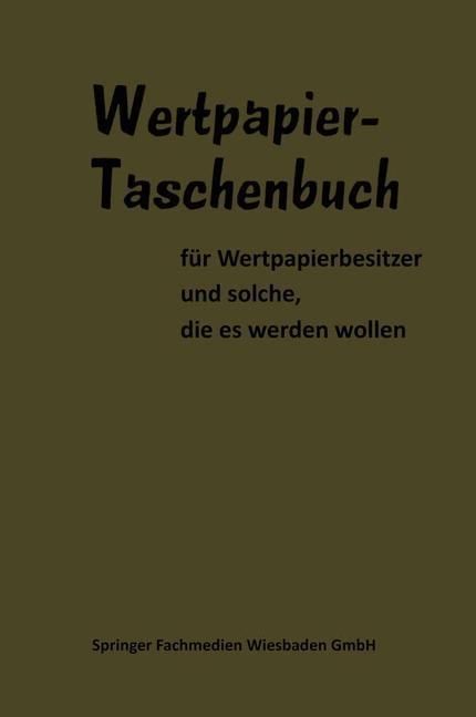 Produktbild: Wertpapier Taschenbuch