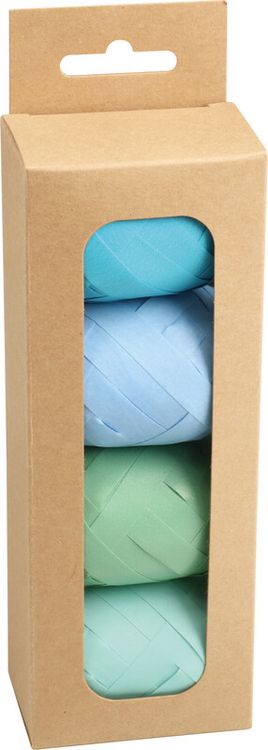 Produktbild: PR&Auml;SENT Geschenkband Eikn&auml;uel Opak, karibikblau, hellblau, altgr&uuml;n und mintgr&uuml;n