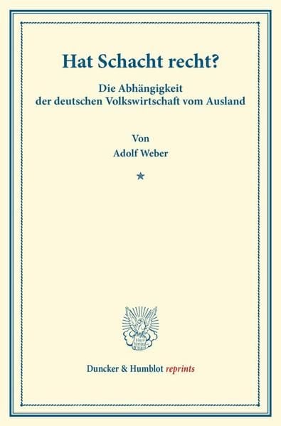 Produktbild: Hat Schacht recht?